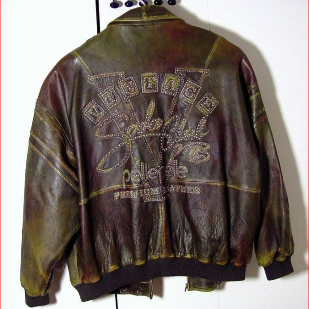 Pelle Pelle Marc Buchanon Vtg Leather Jacket Moss Green Soda Club Sz 60 - Picture 12 of 12